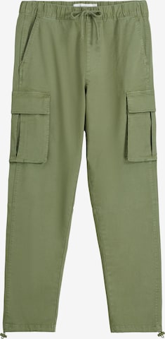 Bershka Regular Cargo trousers in Green: front