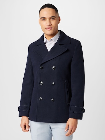 BURTON MENSWEAR LONDON Ανοιξιάτικο και φθινοπωρινό παλτό σε μπλε: μπροστά