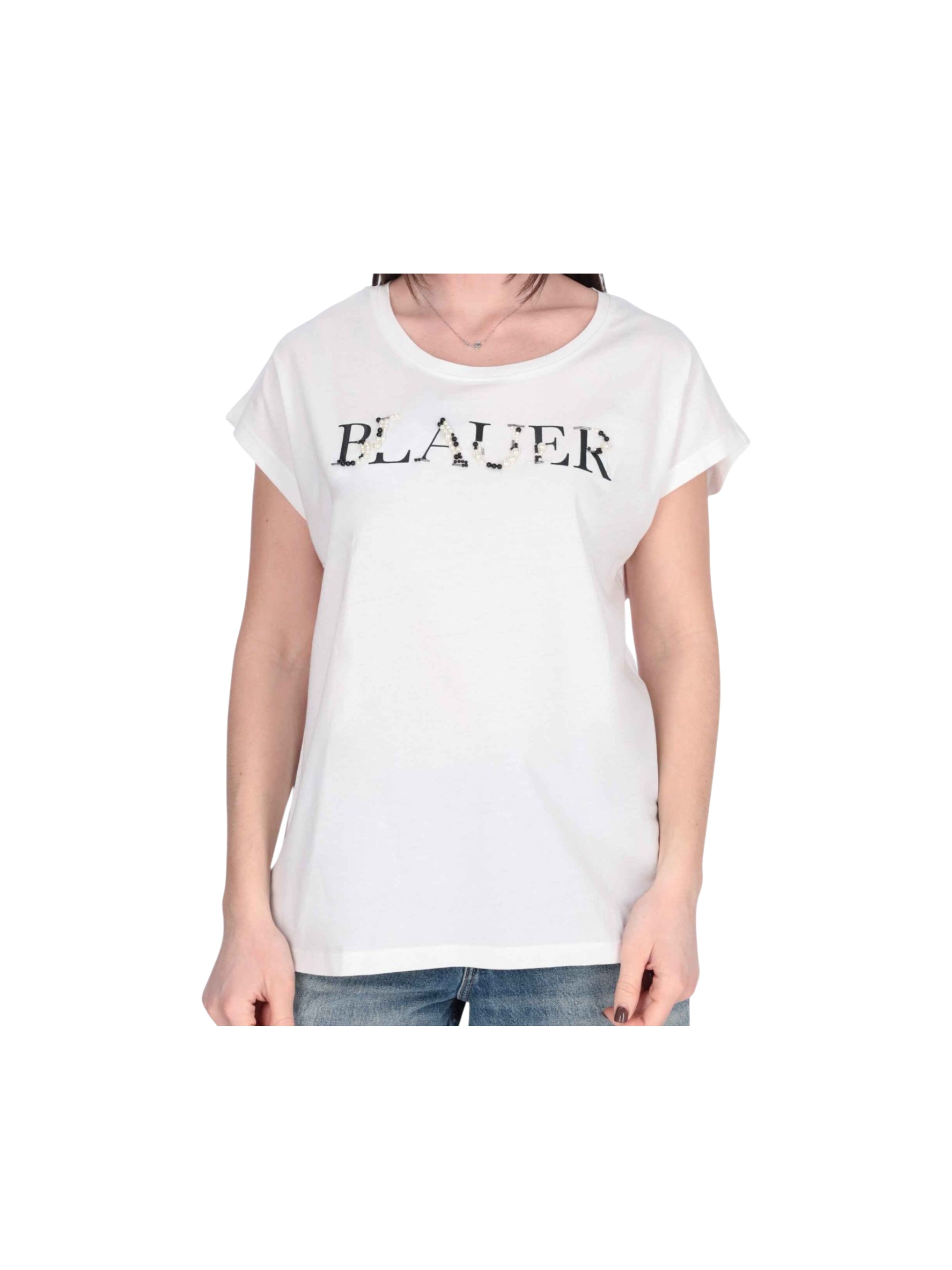 Blauer Shirt‌‌‌ in Weiß