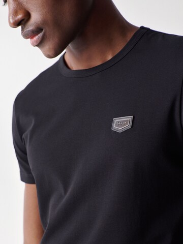 Salsa Jeans T-shirt 'Palm Beach' in Schwarz