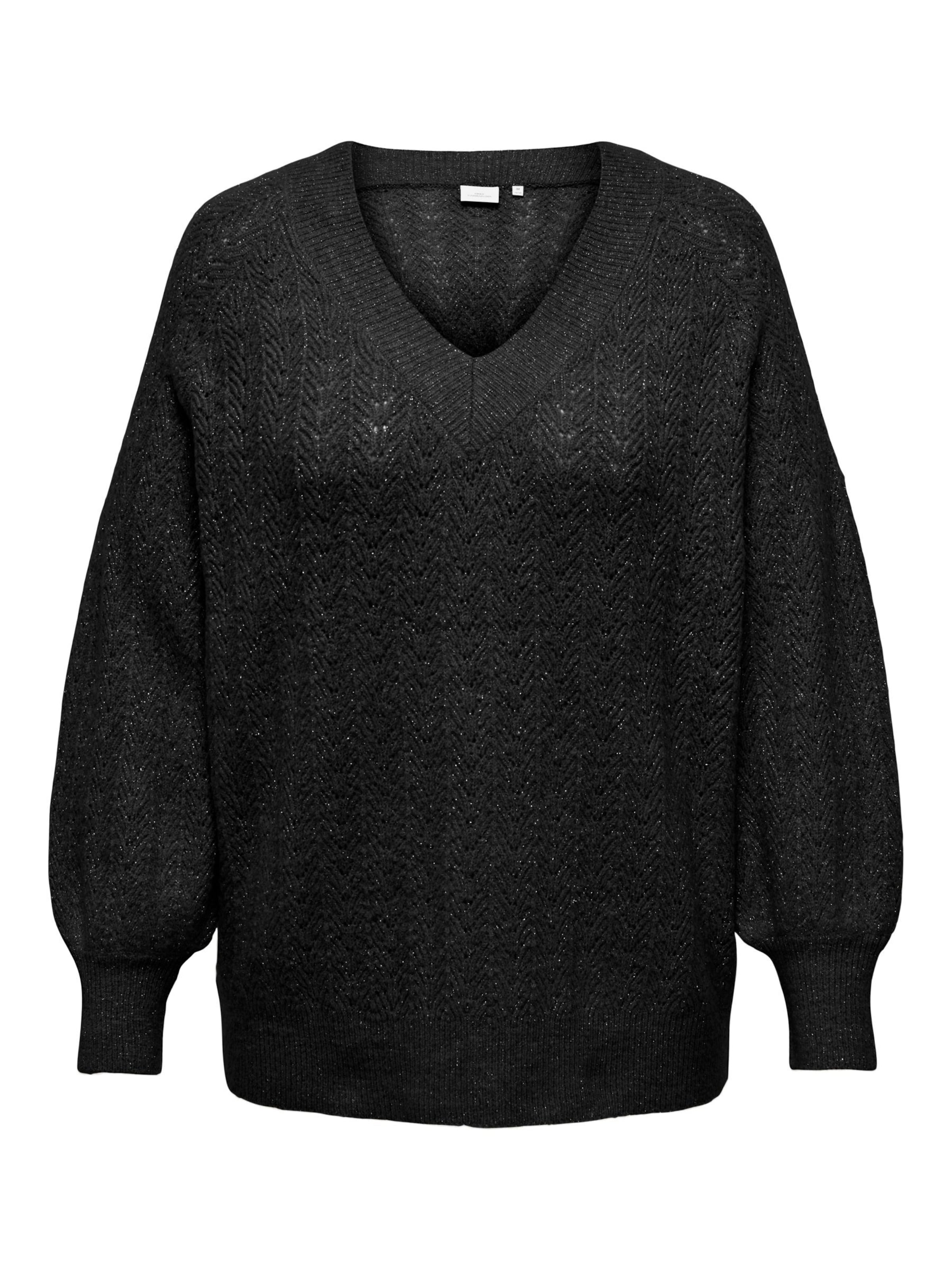 ONLY Carmakoma Πουλόβερ 'CARLUCILLA' σε μαύρο: μπροστά