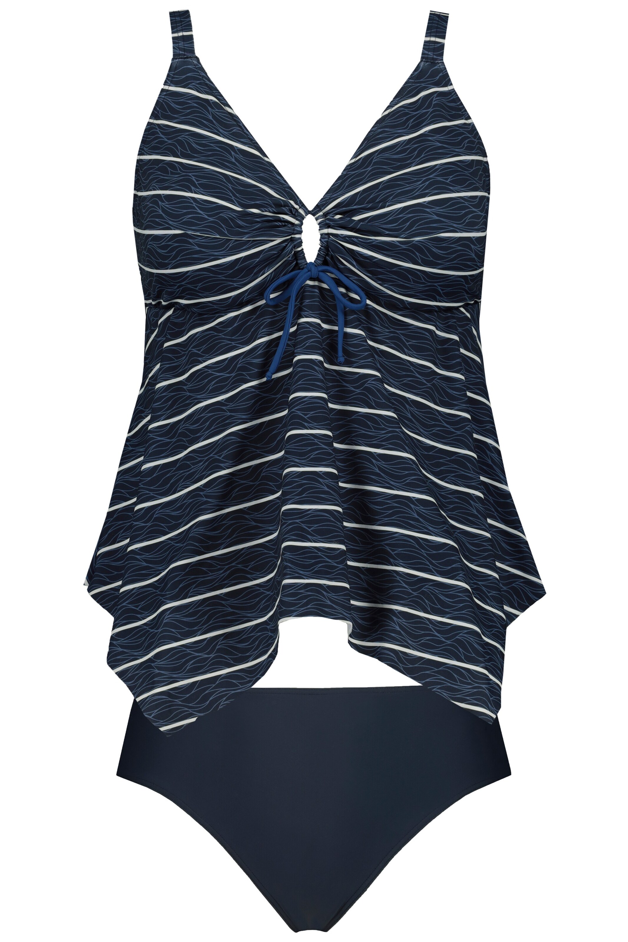 Ulla Popken Tankini in blau / marine / weiß ABOUT YOU