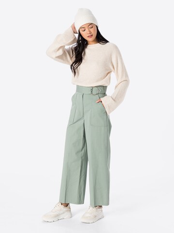 Wide Leg Pantalon à plis Warehouse en vert