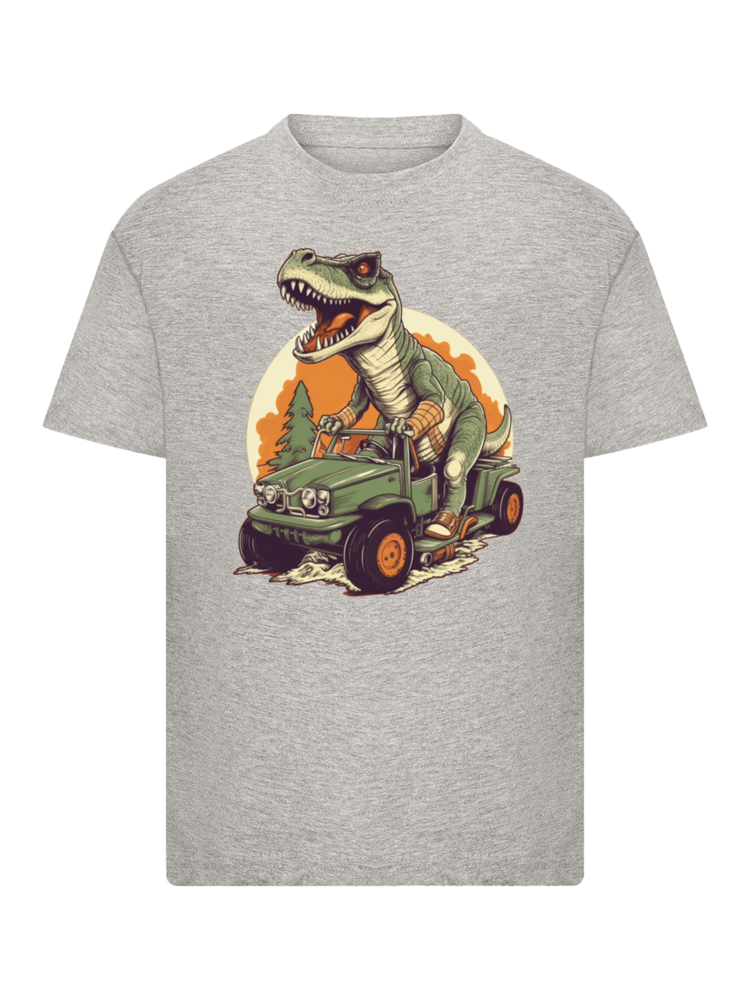 T-Shirt 'Monster Truck Cooler Dinosaurier' F4NT4STIC en gris : devant