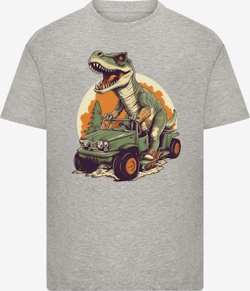 F4NT4STIC Shirt 'Monster Truck Cooler Dinosaurier' in Grey: front