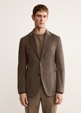 MANGO MAN Slim fit Suit Jacket 'Asti' in Brown: front