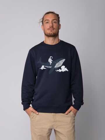 Watapparel Sweatshirt 'Spacewhale' in Blue: front
