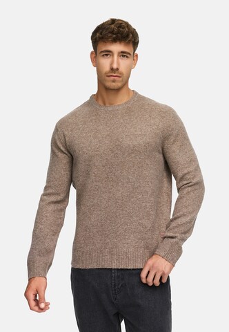 INDICODE JEANS Sweater 'INTrax' in Brown: front