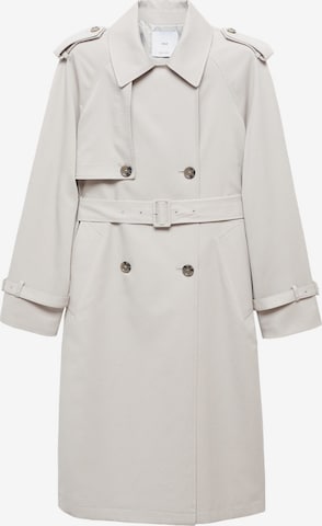 MANGO Between-Seasons Coat in Grey: front