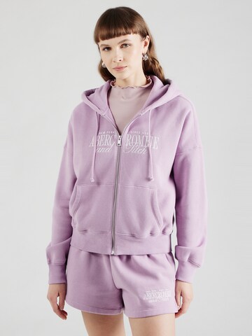 Abercrombie & Fitch Sweat jacket in Purple: front