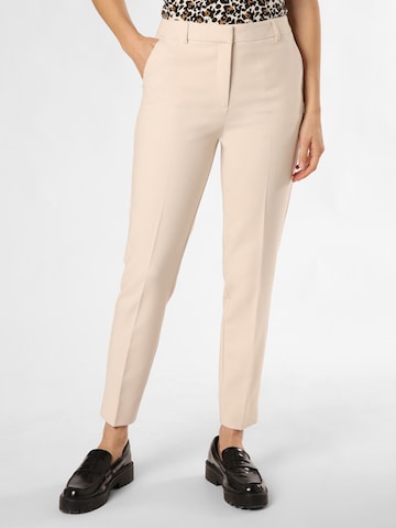 Coupe slim Pantalon à plis COMMA en beige : devant