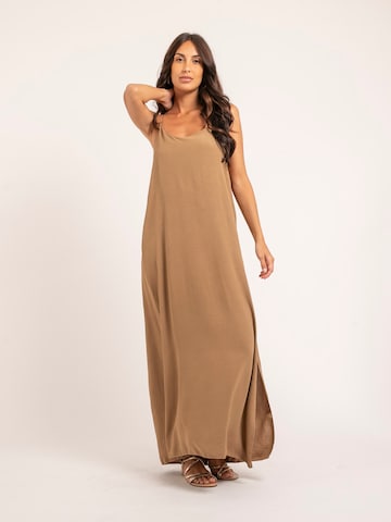 Dona Lisa Zomerjurk 'Robe longue à bretelles IGGY' in Beige