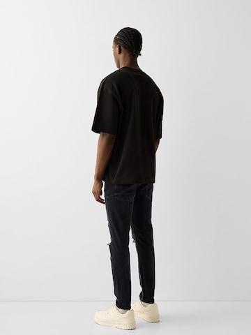 Bershka Slimfit Jeans in Schwarz