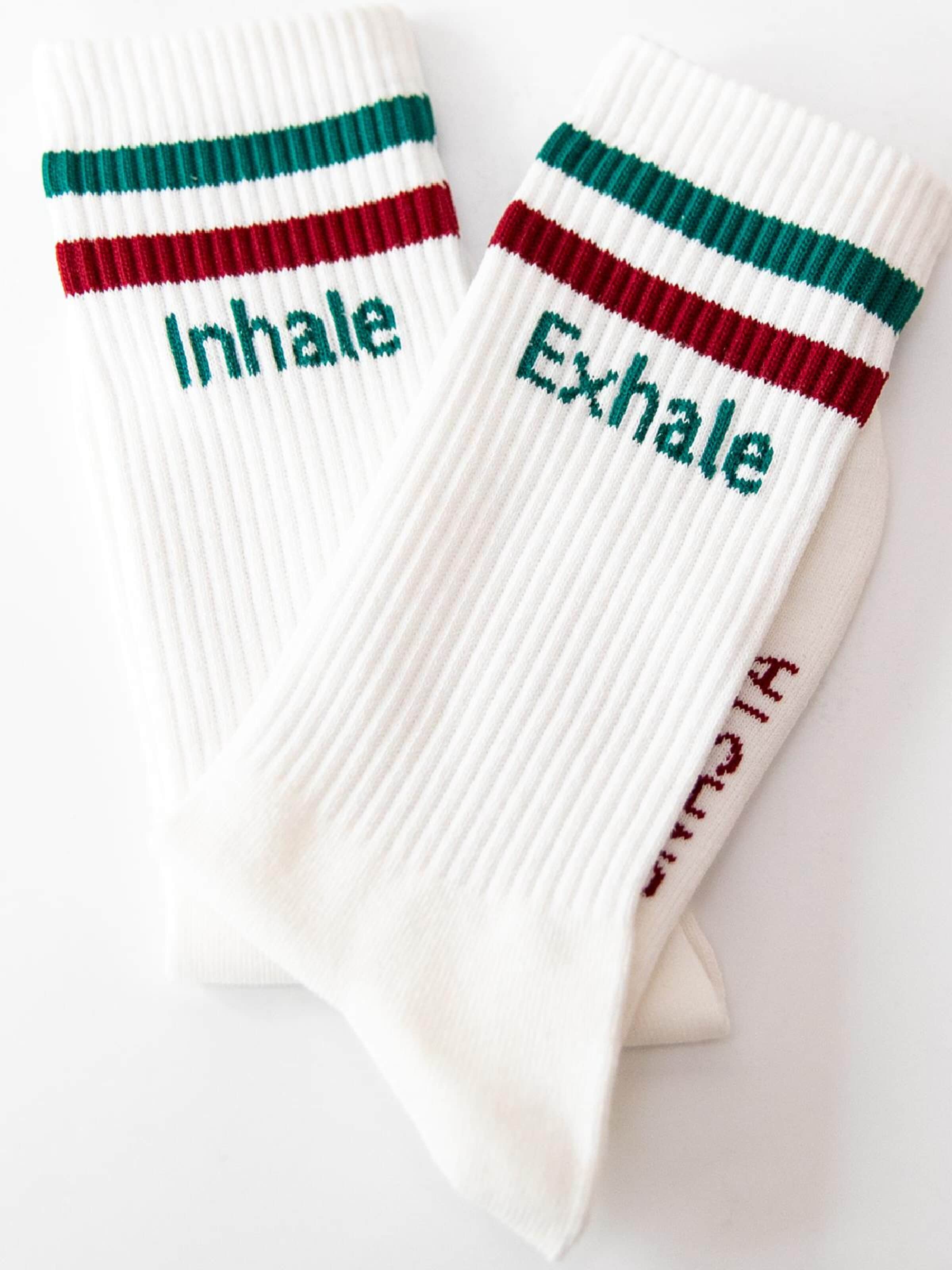 Divasya Socks 'Inhale Exhale' in Red