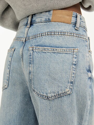 Wide leg Jeans de la Pull&Bear pe albastru