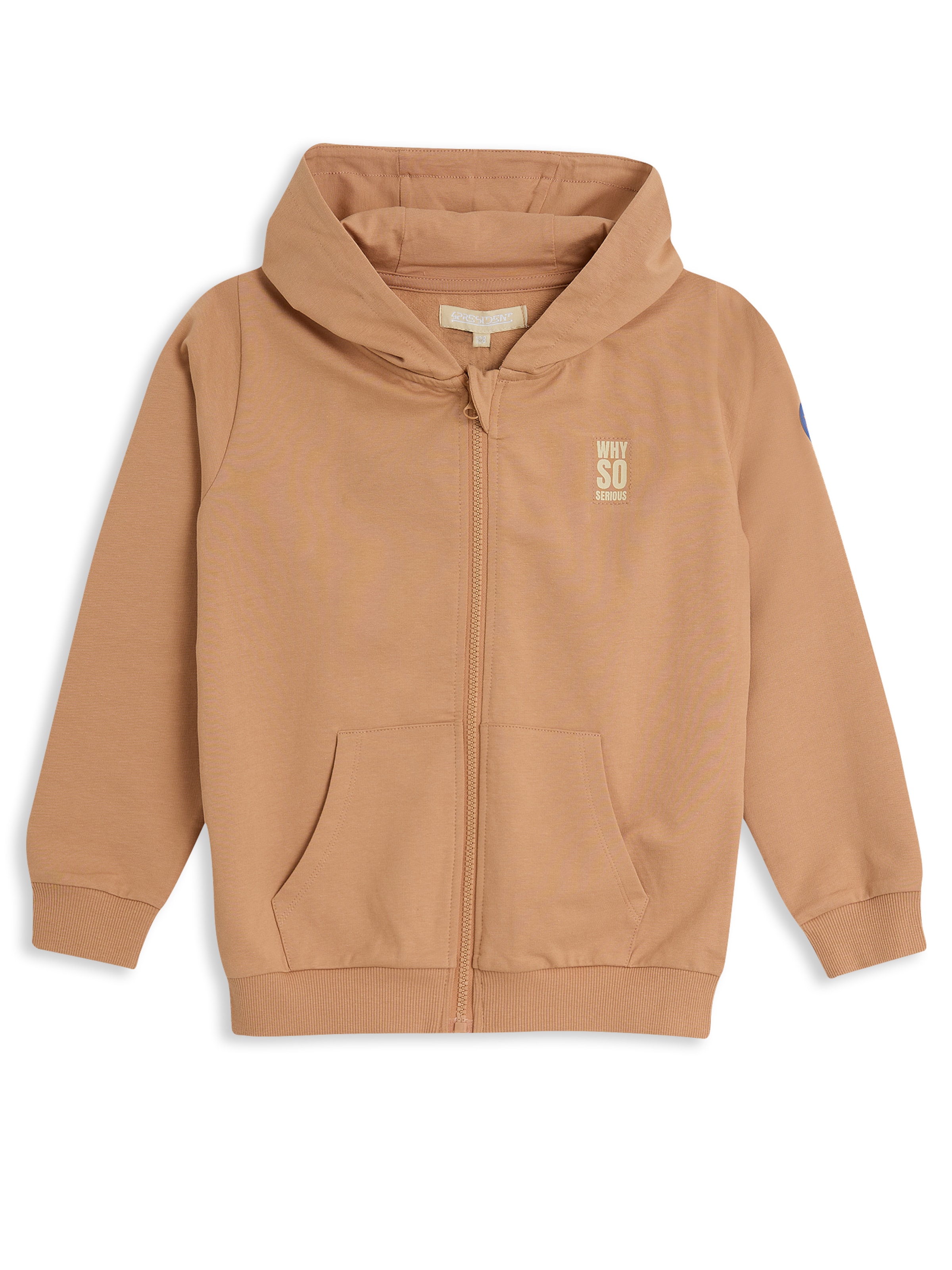 4PRESIDENT Zip-Up Hoodie 'Porter' in Brown: front
