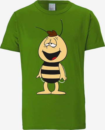 LOGOSHIRT T-Shirt 'Die Biene Maja - Willi' in Grün: Vorderseite