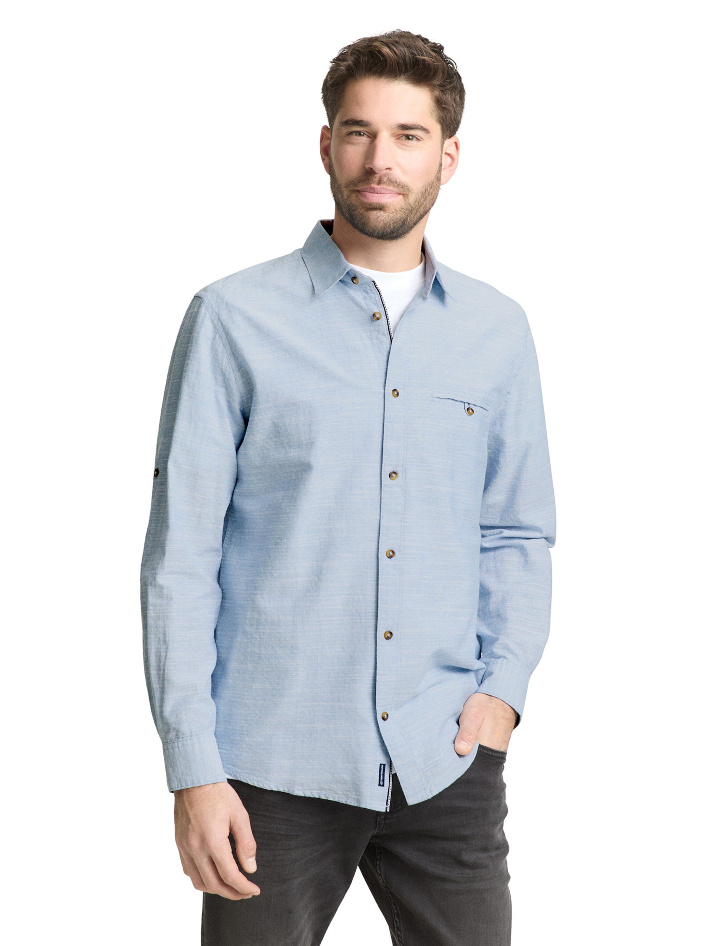 TOM TAILOR Rovný strih Košeľa - Modrá: predná strana