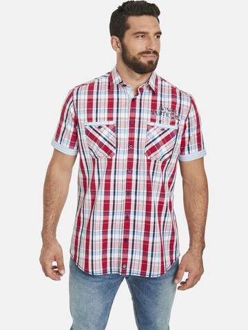 Jan Vanderstorm Comfort fit Button Up Shirt ' Wentzel ' in Red: front