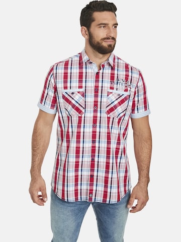 Jan Vanderstorm Comfort fit Button Up Shirt ' Wentzel ' in Red: front