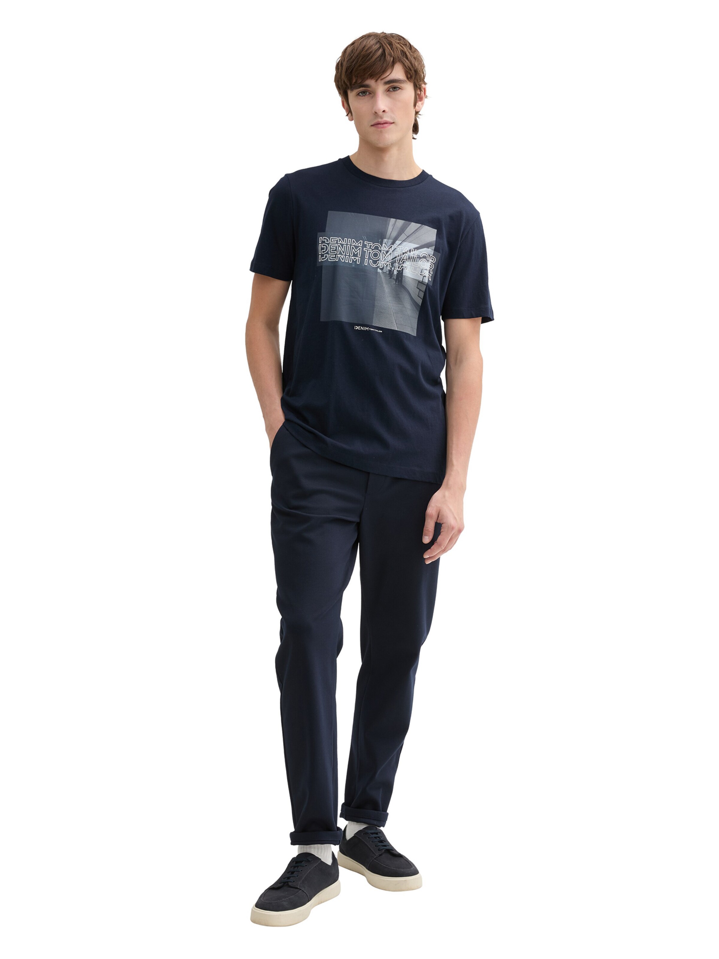 TOM TAILOR DENIM Tričko - Modrá