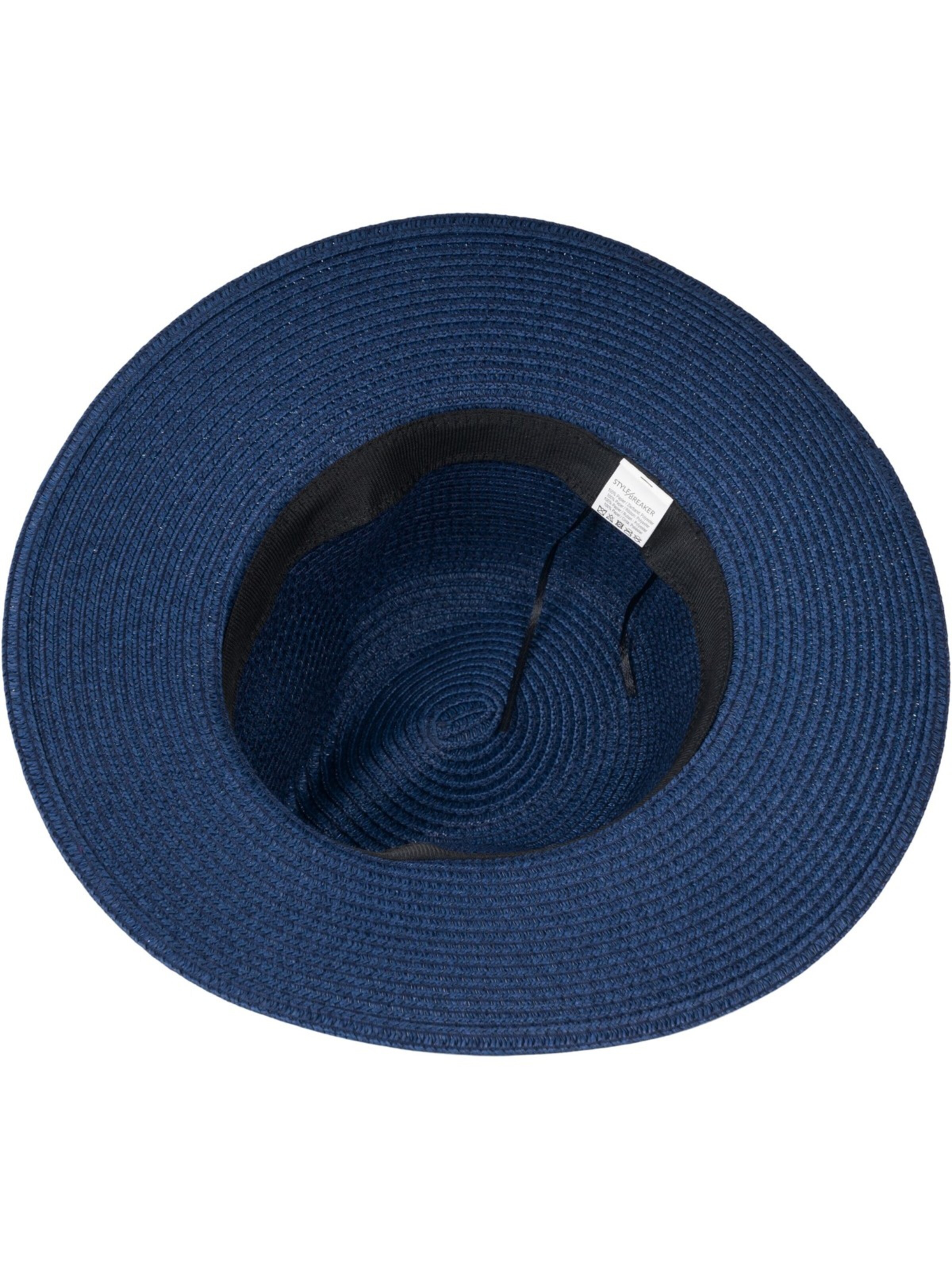 styleBREAKER Hat 'Panama Strohhut Hutband Azteken Muster' in Blue