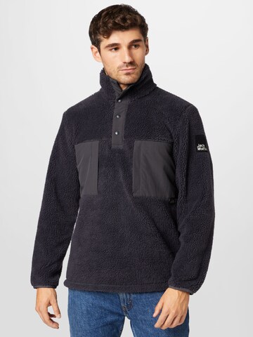 JACK WOLFSKIN Spordipullover 'PANK SNAP', värv hall: eest vaates