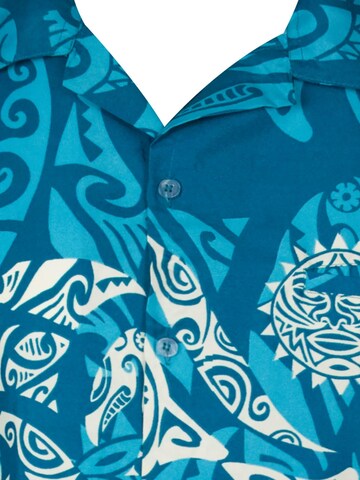 Maglietta 'Maori Chest' di King Kameha in blu