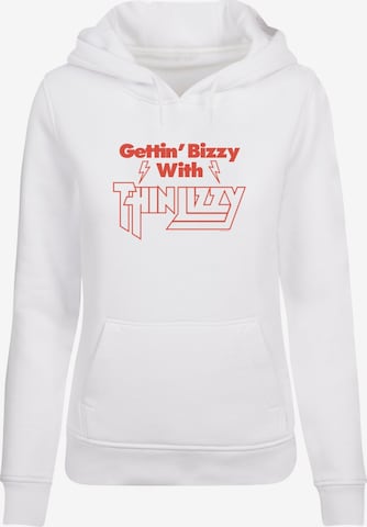 Merchcode Sweatshirt 'Thin Lizzy - Gettin Bizzy' in White: front