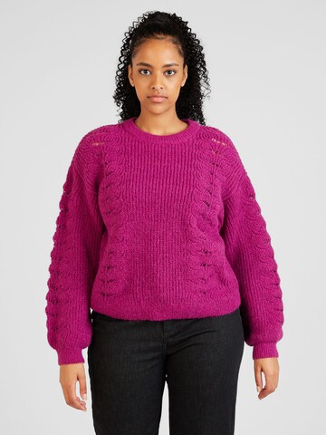 PIECES Curve Pullover 'SCARLETT' in Lila: predná strana