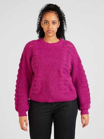 PIECES Curve Sweater 'SCARLETT' in Purple: front