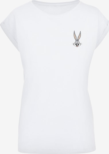 F4NT4STIC Shirt 'Looney Tunes Bugs Bunny Breast' in de kleur Lichtgrijs / Zwart / Wit, Productweergave