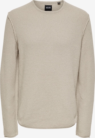Only & Sons Trui 'TROUGH' in Beige: voorkant