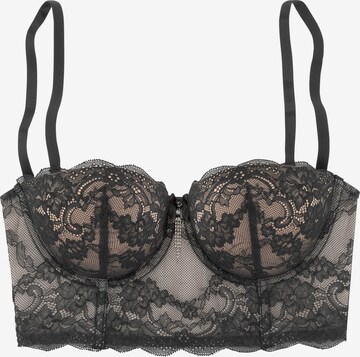 LASCANA Balconette Bra in Black: front