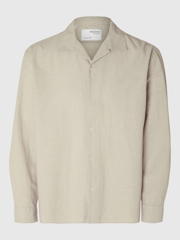 SELECTED HOMME Button Up Shirt in Beige