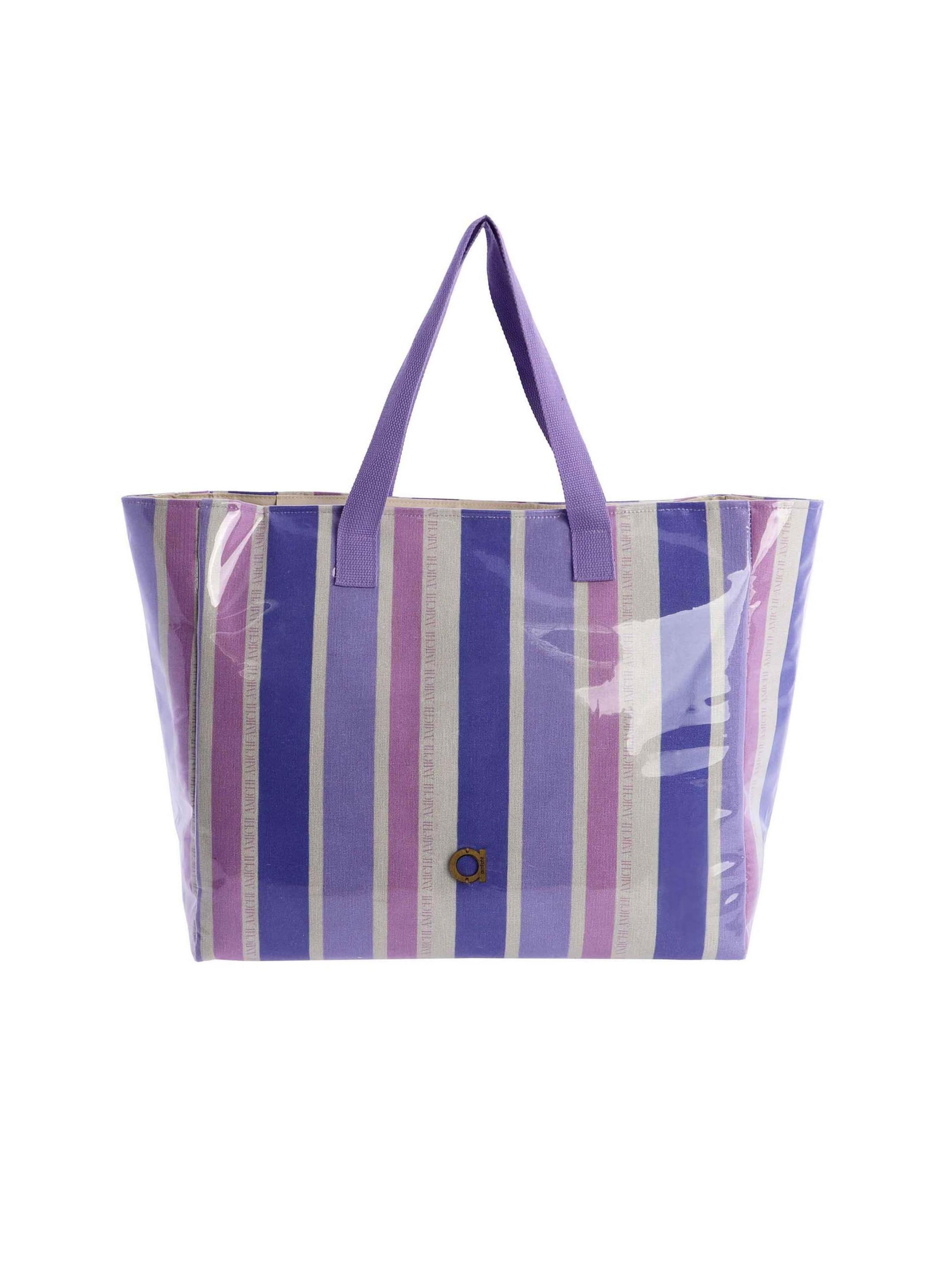 Amichi - Shopper 'Bolso de playa para mujer Palma de lona con cremallera' en Mezcla de colores: frente