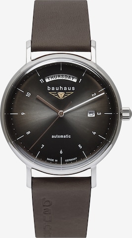 Bauhaus Uhr in Grau: front