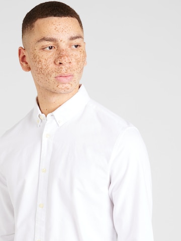 KnowledgeCotton Apparel Regular fit Button Up Shirt 'Harald' in White