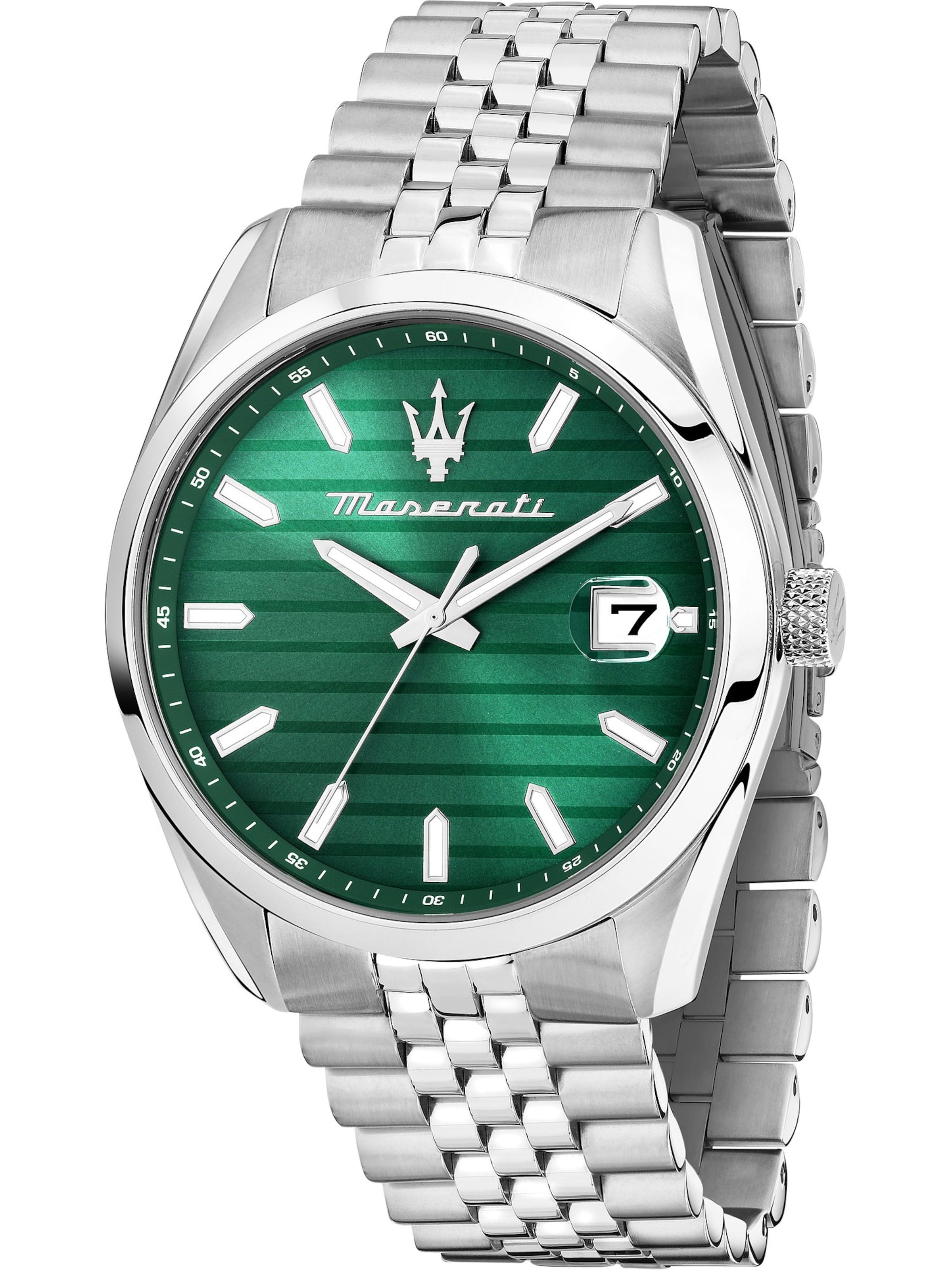 Maserati Uhr in Silber: Vorderseite