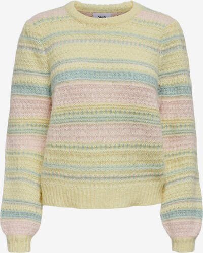 ONLY Pull-over 'Sandra' en bleu pastel / jaune pastel / rose pastel, Vue avec produit