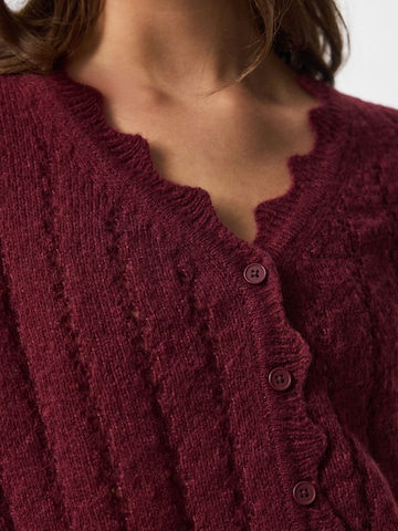 PIECES Knit cardigan in Red