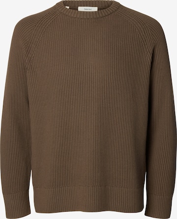 SELECTED - Jersey 'SLMBraun' en marrón: frente