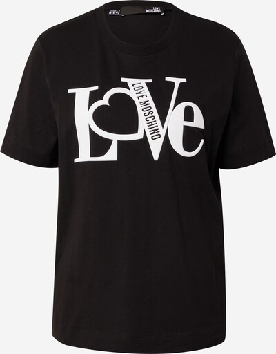 Tricou Love Moschino pe negru / alb, Vizualizare produs