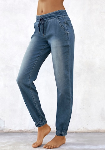 H.I.S Tapered Pants in Blue: front