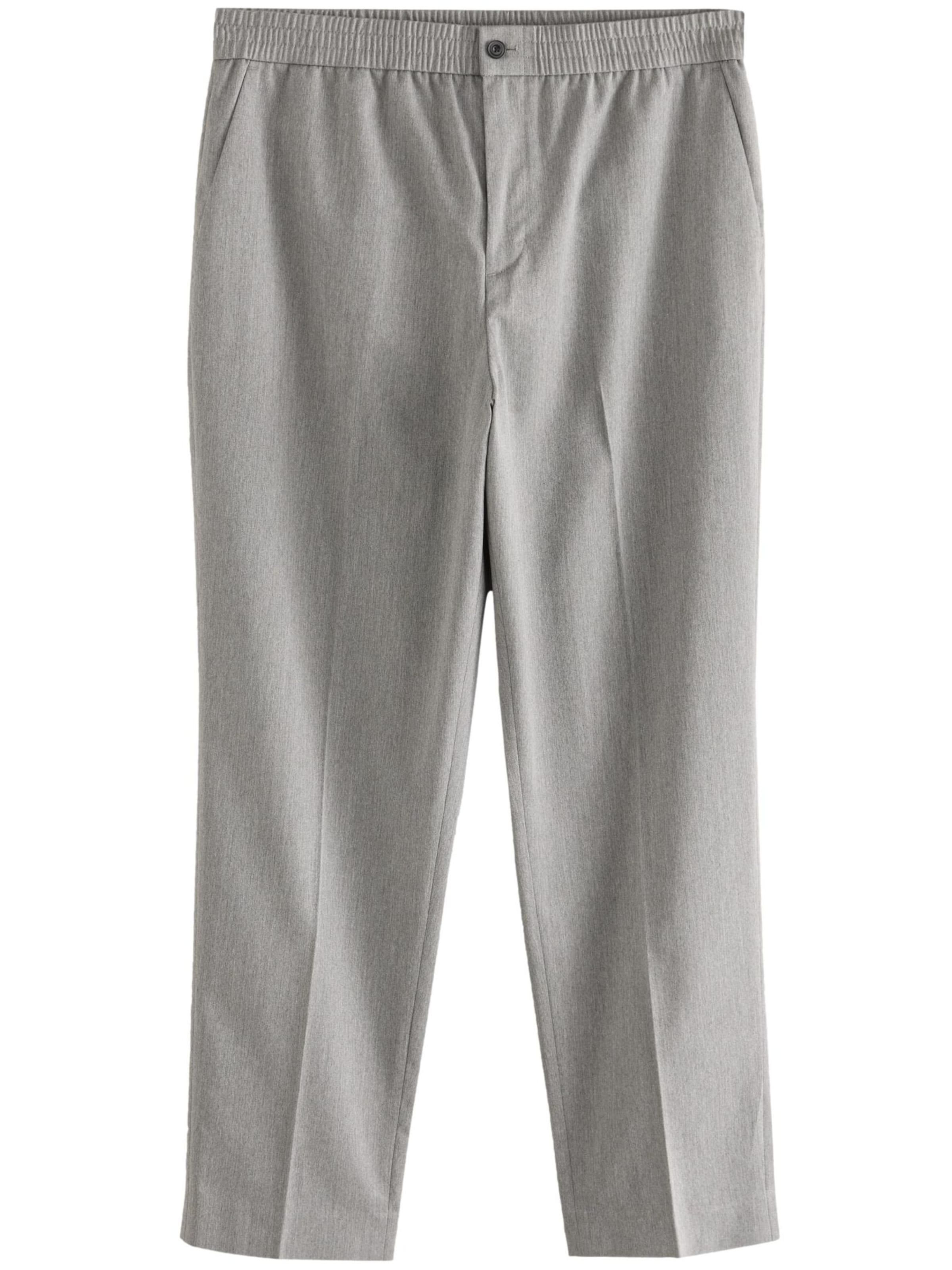 Next Tapered Bandplooibroek in Grijs: voorkant