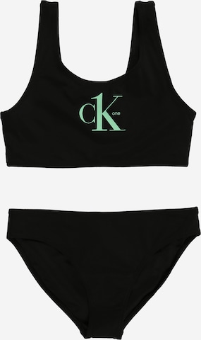 Calvin Klein Swimwear Bralette Bikini in Black: front