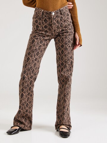 Monki Flared Broek in Bruin: voorkant
