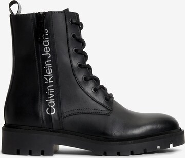 Calvin Klein Jeans Lace-Up Ankle Boots in Black