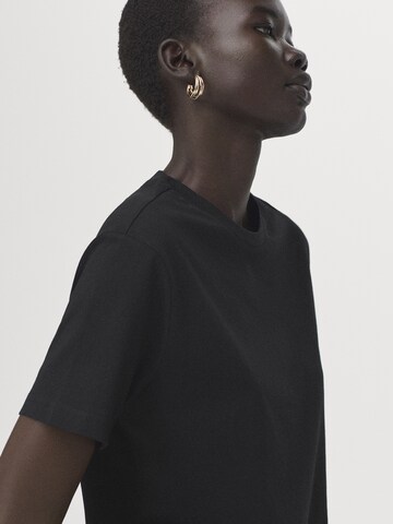 MANGO Majica 'CHALS' | črna barva