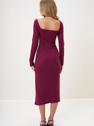 Trend Alaçatı Stili Трикотажное платье в Красный